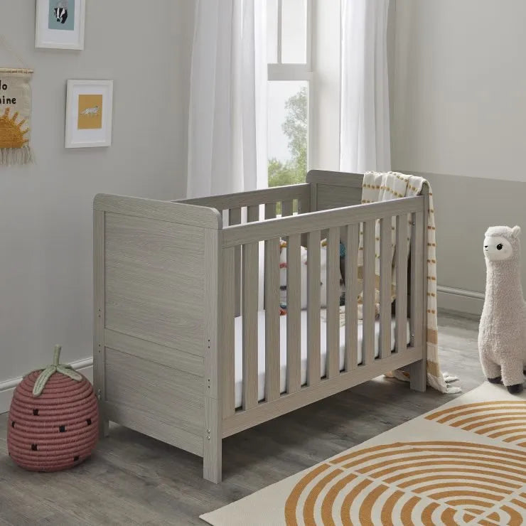 Babymore Caro Mini Cot Bed – Greywash