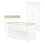 CuddleCo Clara 3 Piece Nursery Furniture Set  - White & Ash