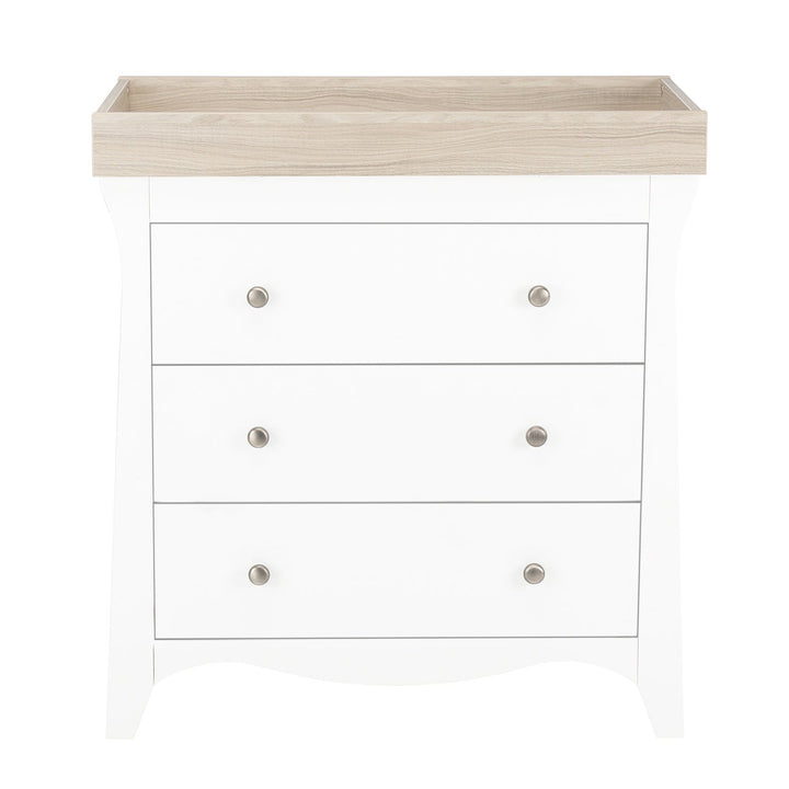 CuddleCo Clara 3 Piece Nursery Furniture Set  - White & Ash