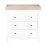 CuddleCo Clara 3 Piece Nursery Furniture Set  - White & Ash