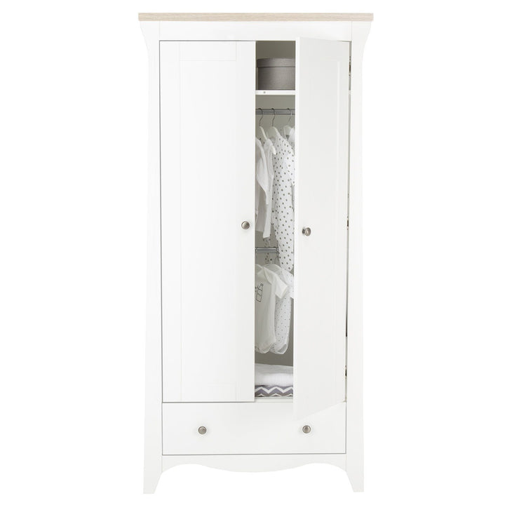 CuddleCo Clara 3 Piece Nursery Furniture Set  - White & Ash