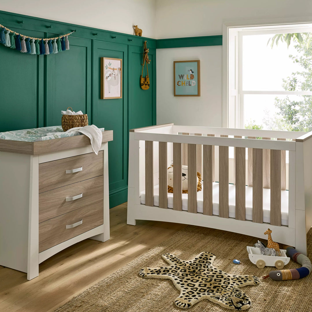 CuddleCo Ada 2 Piece Nursery Furniture Set White Ash Bambinosandbeyond