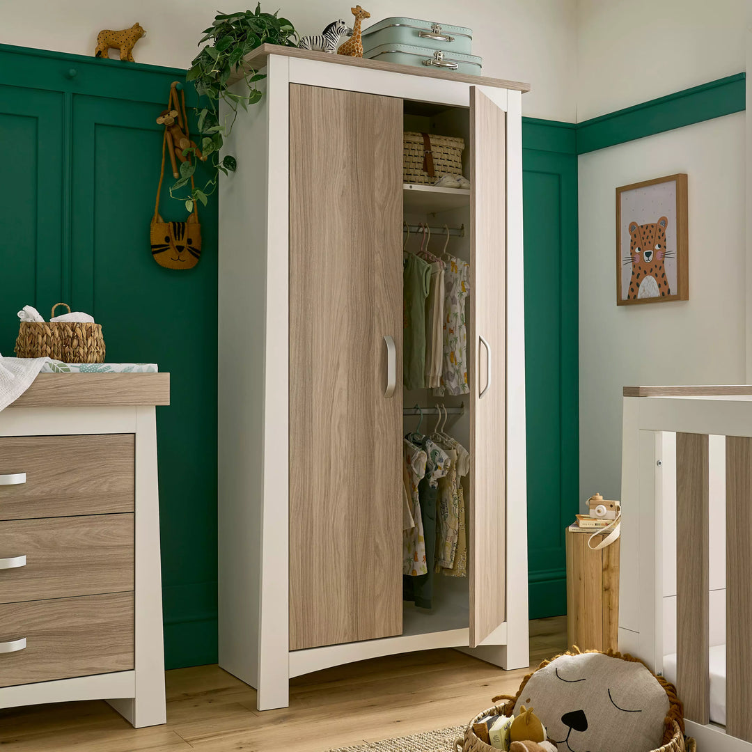 Cuddleco Ada Nursery Wardrobe - White & Ash