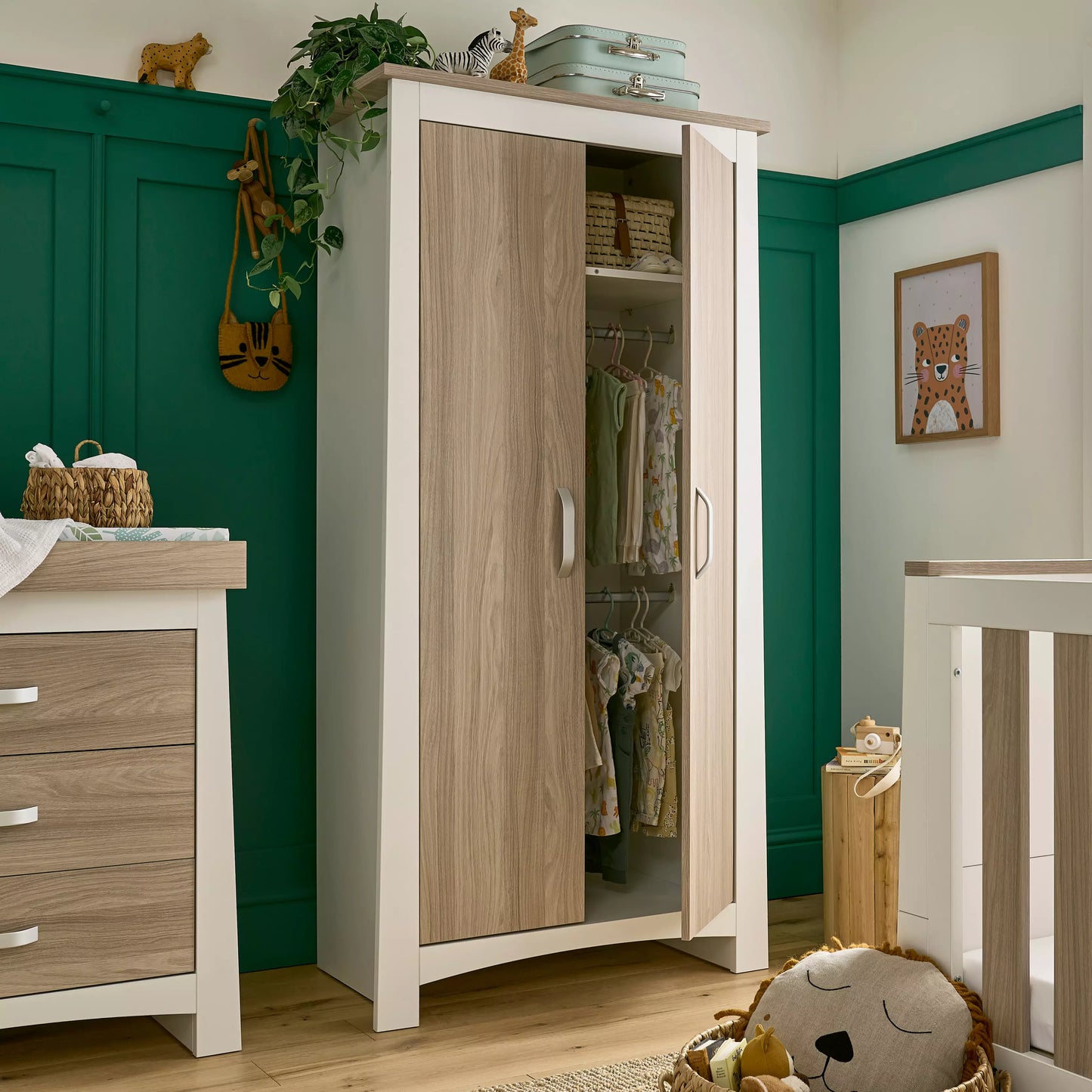 CuddleCo Ada Nursery Wardrobe - White & Ash