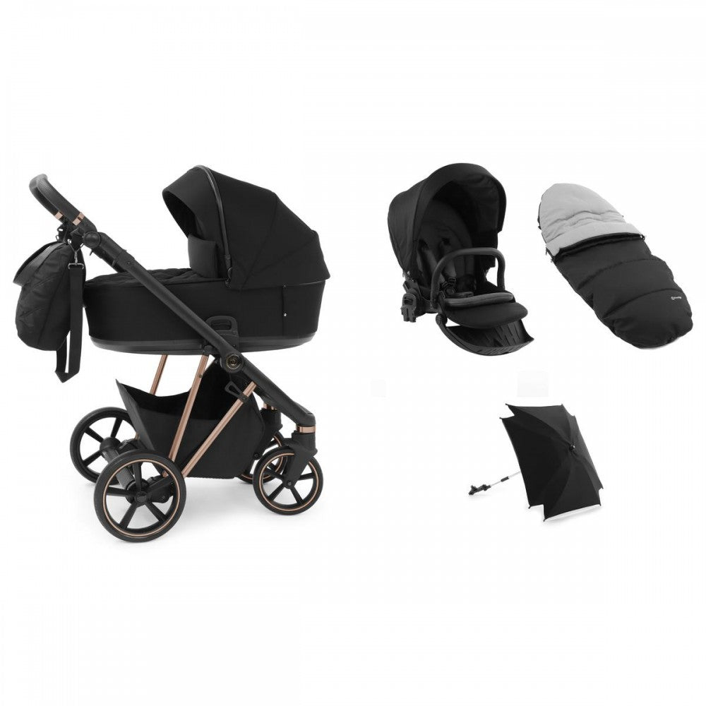 Babystyle Prestige Vogue 2 in 1 Pram - Black/Gold/Ebony