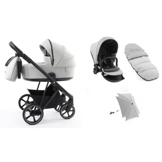 Babystyle Prestige Vogue 2 in 1 Pram - Black/Flint