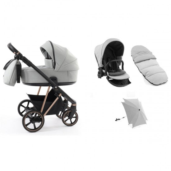 Babystyle Prestige Vogue 2 in 1 Pram - Black/Gold/Flint