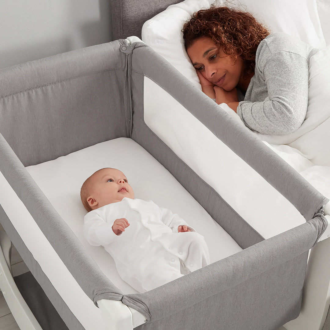 Shnuggle Air Bedside Crib - Dove Grey