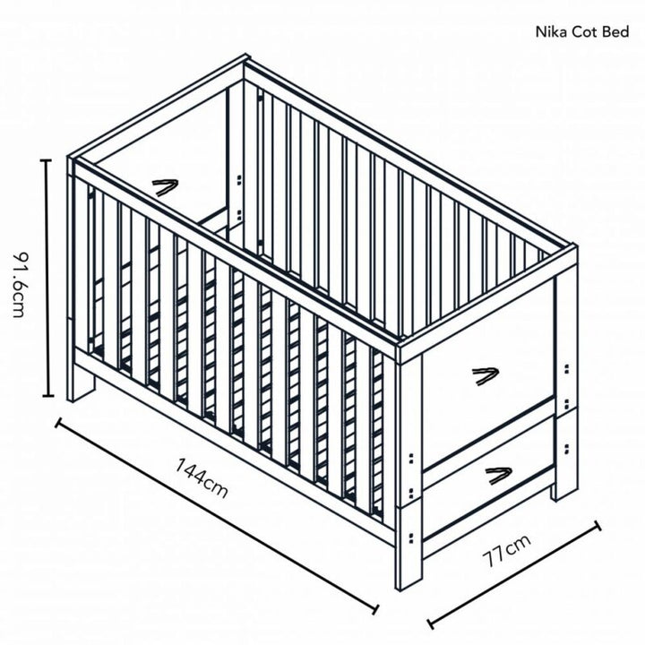 Obaby Nika 2 Piece Room Set - Grey Wash & White