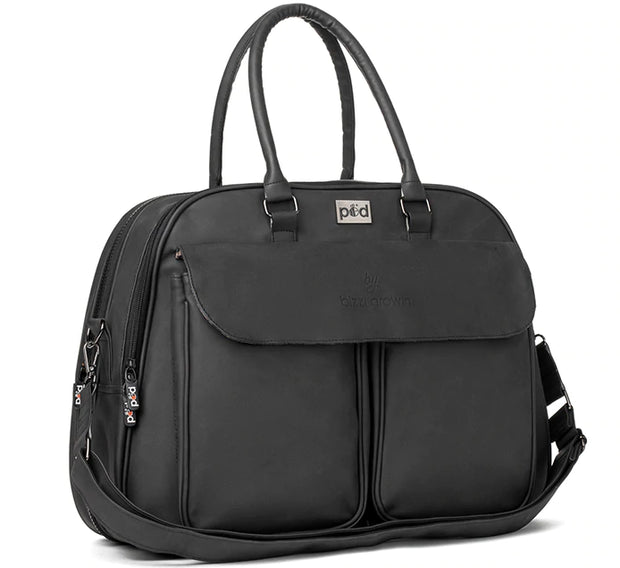 Bizzi Growin Vegan Leather Pod Travel Changing Bag - Black