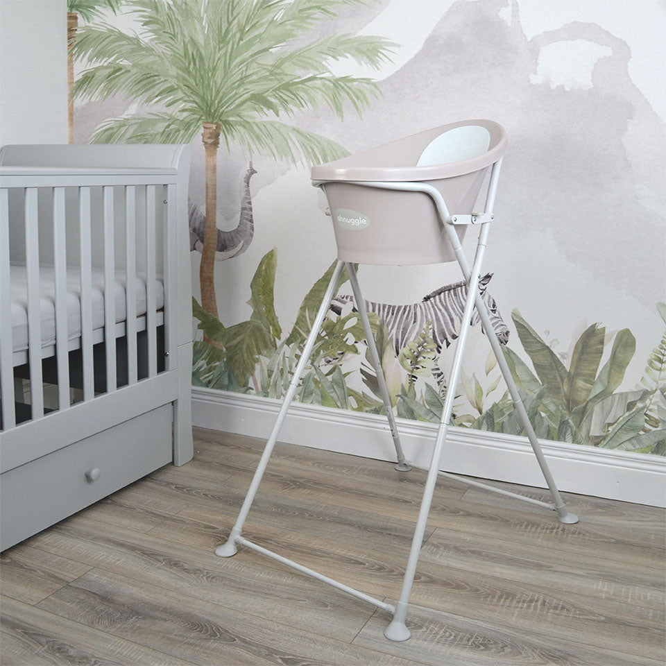 Shnuggle Baby Bath With Plug & Foam Backrest - Taupe