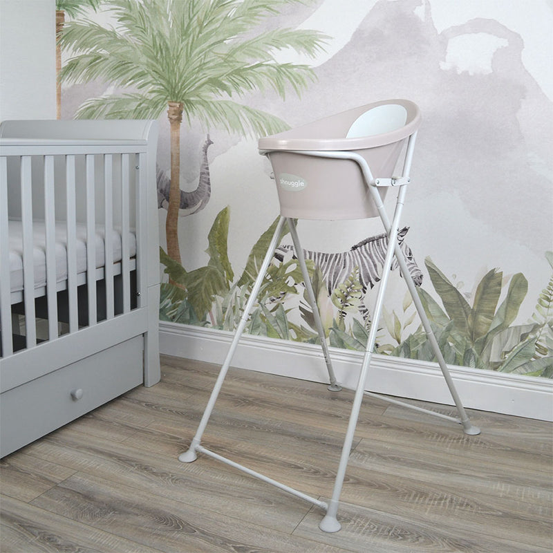 Shnuggle Baby Bath With Plug & Foam Backrest - Taupe