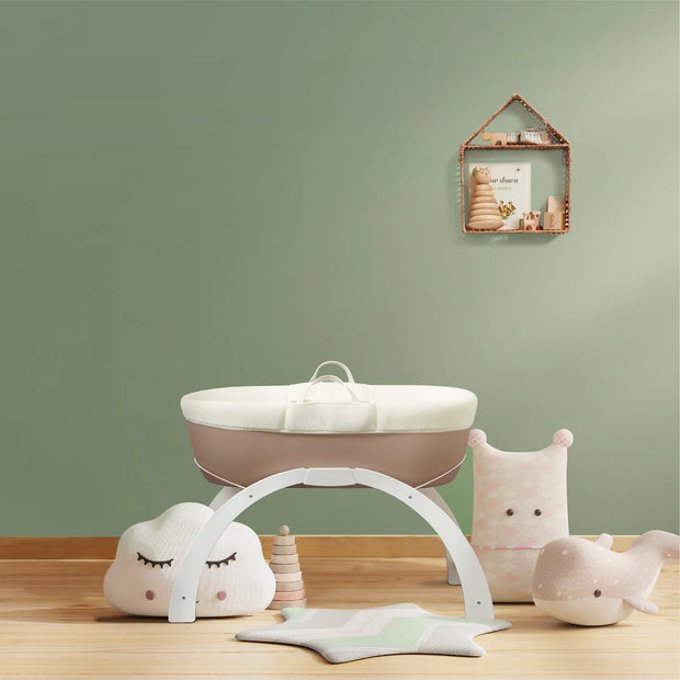 Shnuggle grey hot sale moses basket