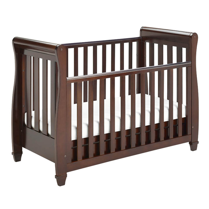 Babymore Eva Sleigh Drop Side Cot Bed - Brown