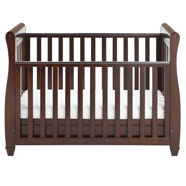 Babymore Eva Sleigh Drop Side Cot Bed - Brown