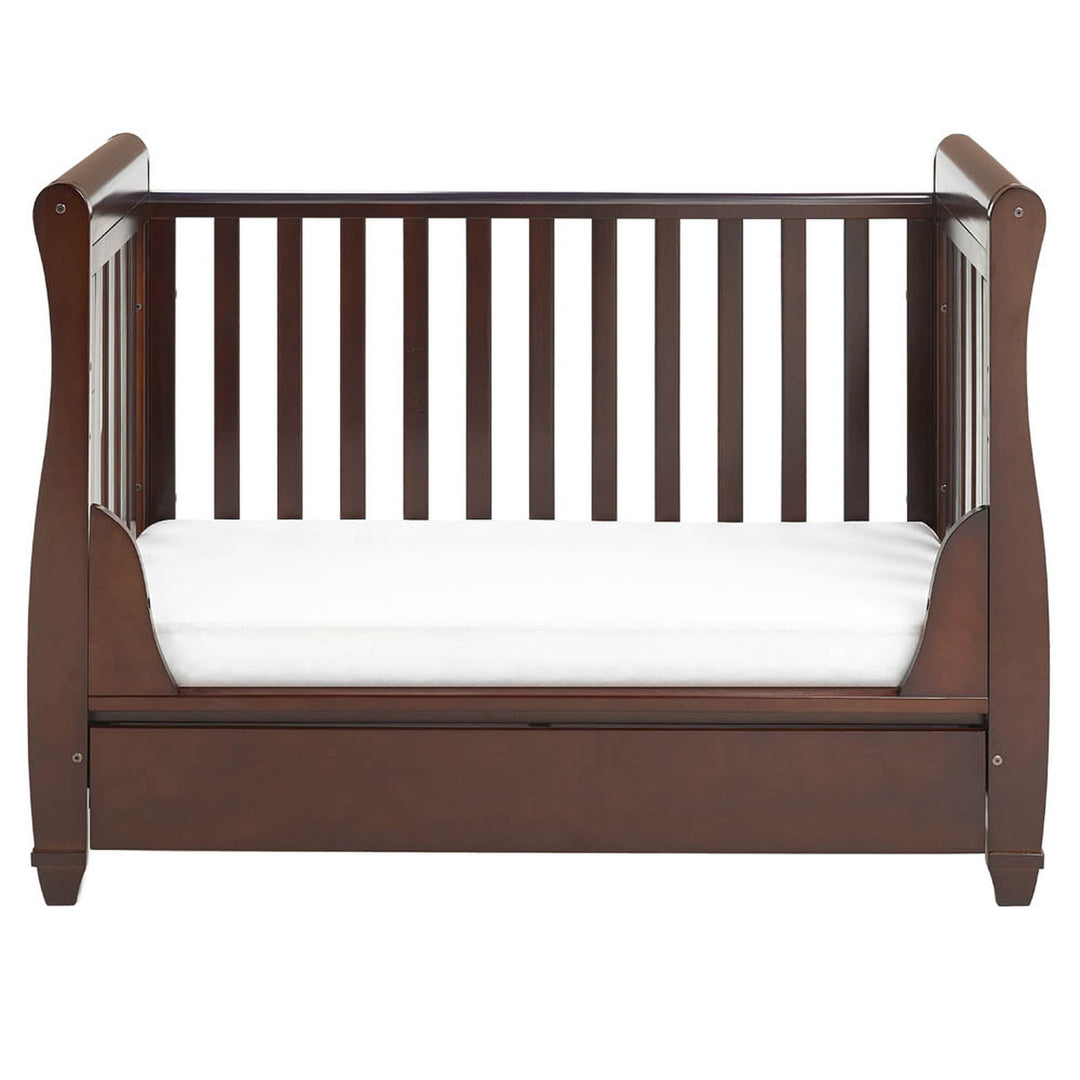 Babymore Eva Sleigh Drop Side Cot Bed - Brown