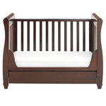 Babymore Eva Sleigh Drop Side Cot Bed - Brown