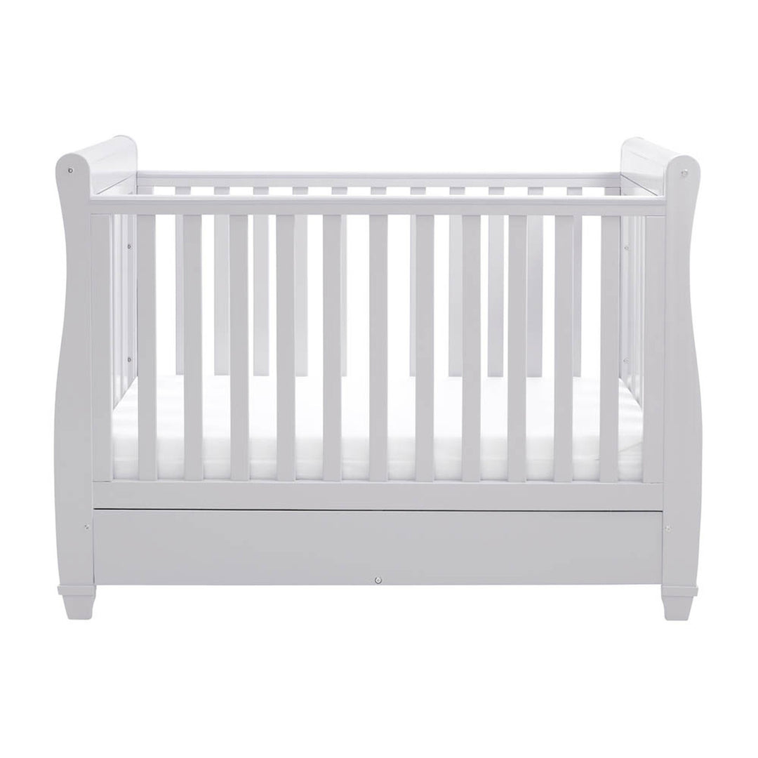 Babymore Eva Sleigh Drop Side Cot Bed - Grey