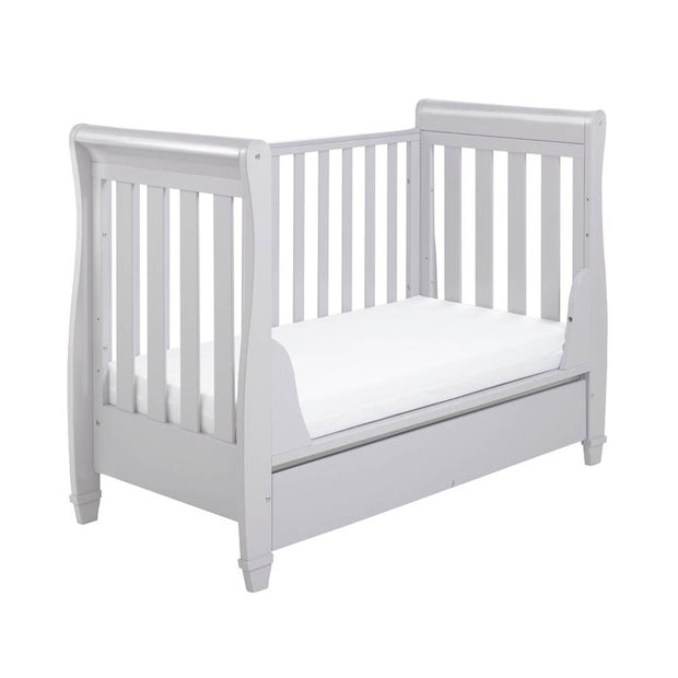 Babymore Eva Sleigh Drop Side Cot Bed - Grey