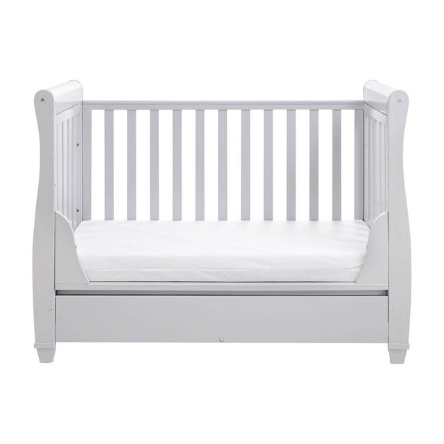 Babymore Eva Sleigh Drop Side Cot Bed - Grey