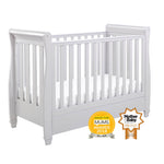 Babymore Eva Sleigh Drop Side Cot Bed - Grey
