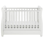 Babymore Eva Sleigh Drop Side Cot Bed - White