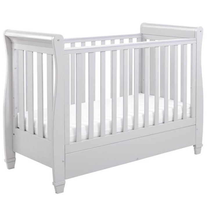 Babymore Eva Sleigh Drop Side Cot Bed - White