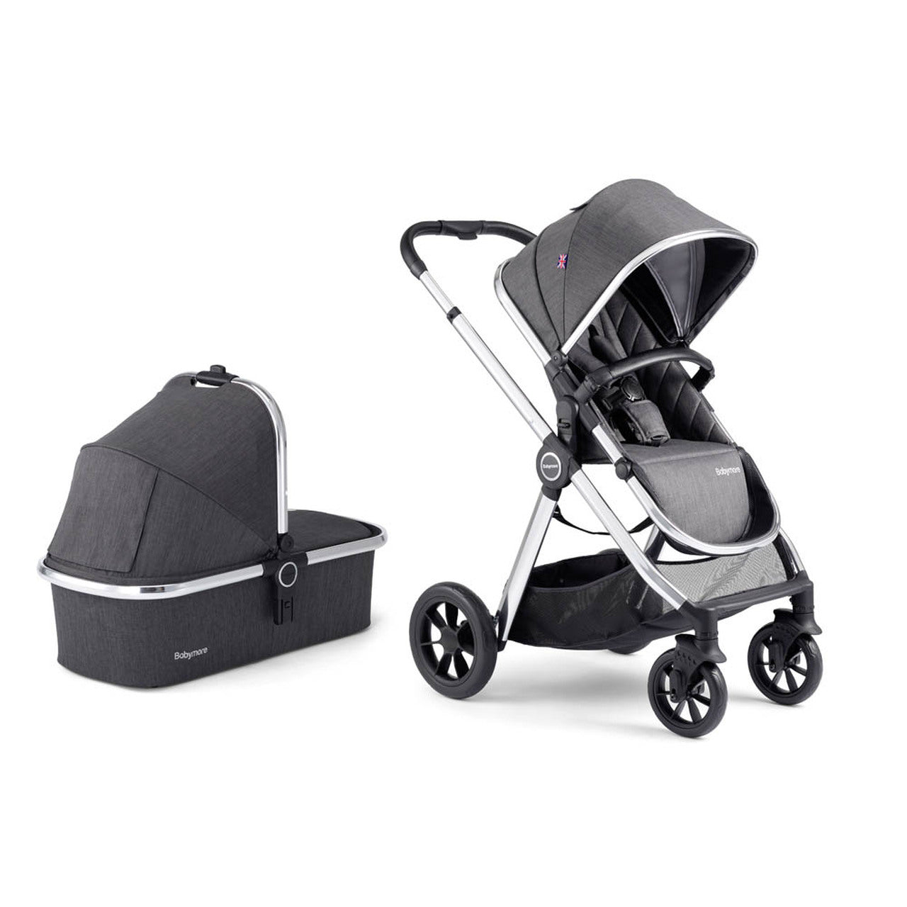 Babymore MeMore V2 Pram Pushchair – Chrome