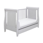 Babymore Stella Sleigh Drop Side Cot Bed - Grey