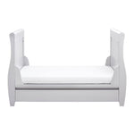 Babymore Stella Sleigh Drop Side Cot Bed - Grey