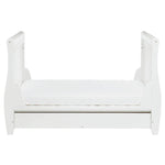 Babymore Stella Sleigh Drop Side Cot Bed - White