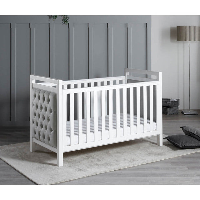 Babymore Velvet Deluxe Cot Bed - White