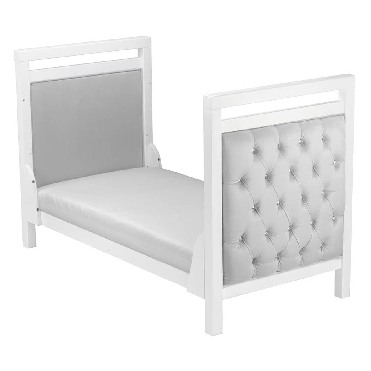 Babymore Velvet Deluxe Cot Bed - White