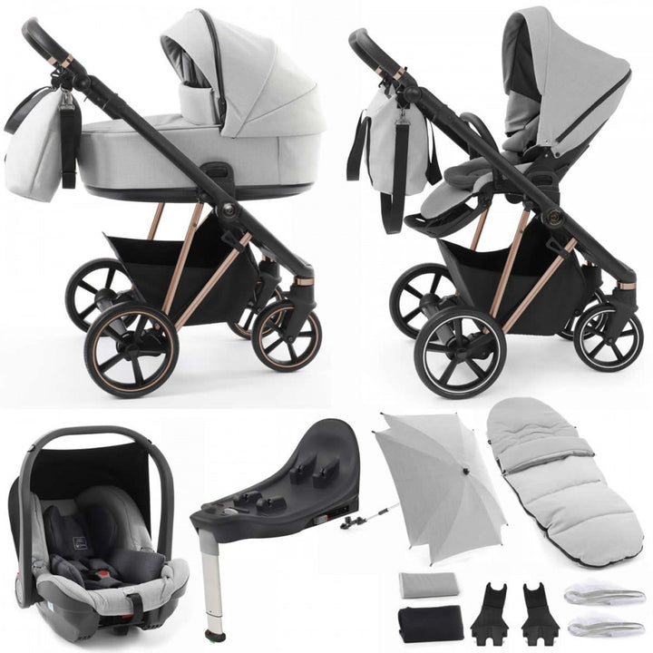 Babystyle Prestige Vogue 13 Piece Isofix Travel System Bundle - Black/Gold/Flint