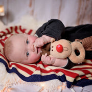 Bizzi Growin Rudolf Rattle and Knitted Blanket Gift Set
