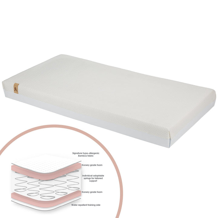 CuddleCo Harmony Hypoallergenic Bamboo Sprung Cot Bed Mattress 140X70