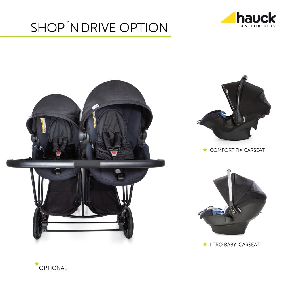 Hauck Uptown Duo Twin Pushchair – Melange Black