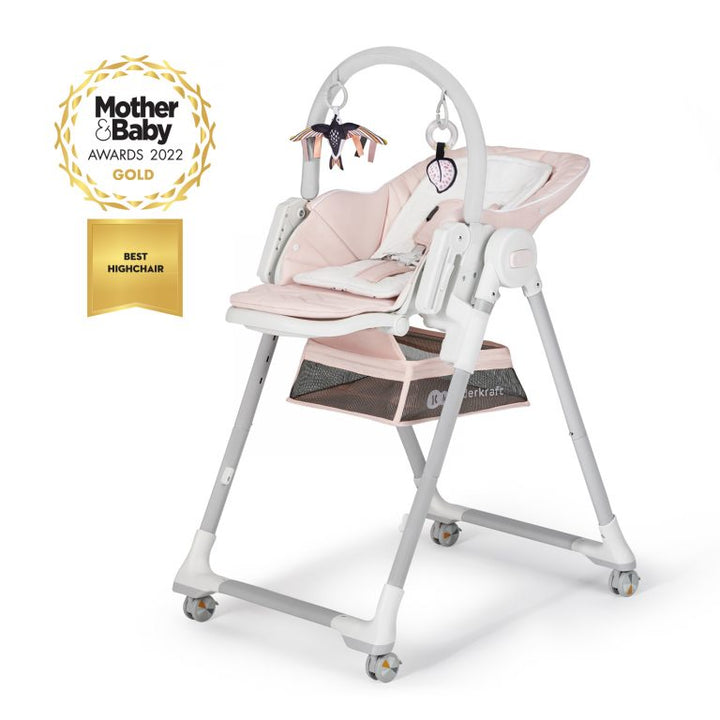 Kinderkraft Pink LASTREE multi-functional bouncer and high chair