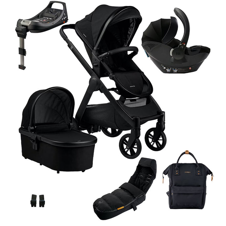 Bababing Raffi Plus Travel System + Isofix - Black + FREE COMPACT STROLLER BLACK WORTH £234.99!