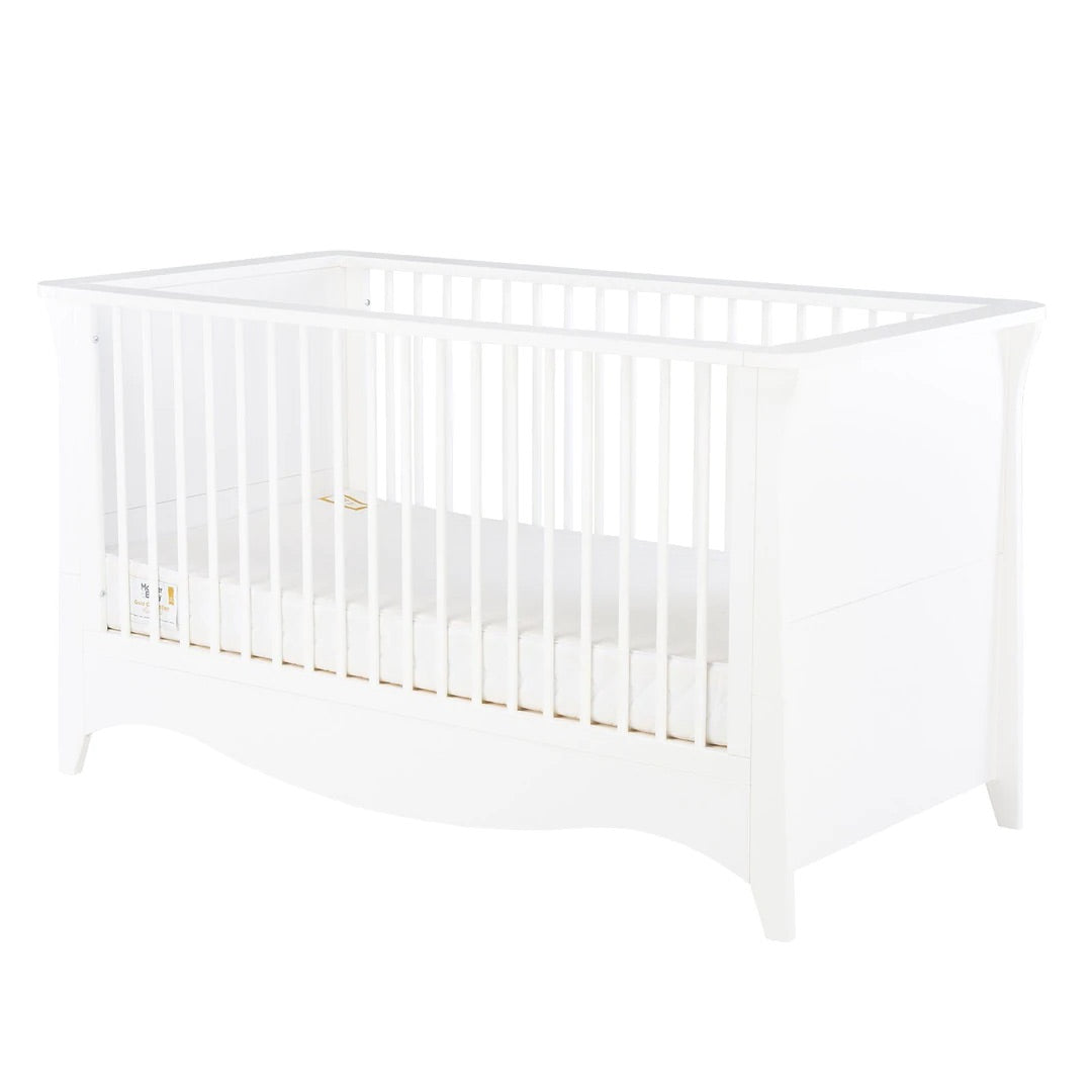 Clara 2 Piece Nursery Furniture Set (Cot Bed & Dresser) - White