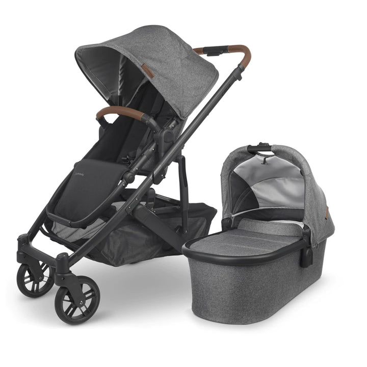 UPPAbaby Cruz Pushchair & Carrycot - Greyson (Charcoal Melange/Carbon/Saddle Leather)