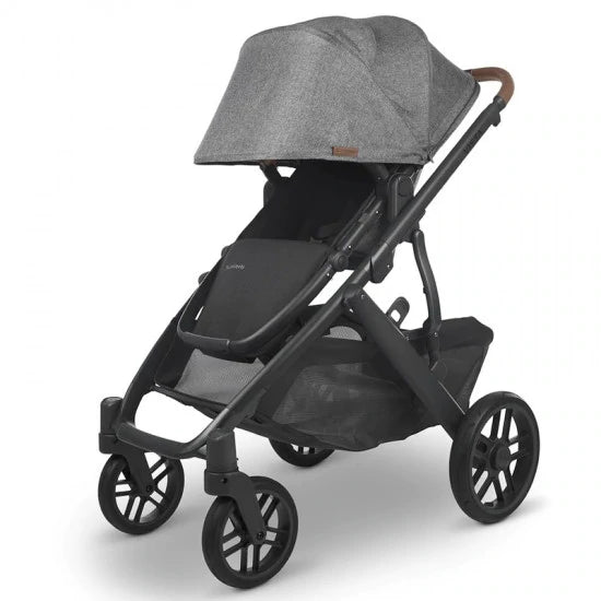 UPPAbaby Vista Twin Pushchair & Carrycot - Greyson (Charcoal Melange/Carbon/Saddle Leather)