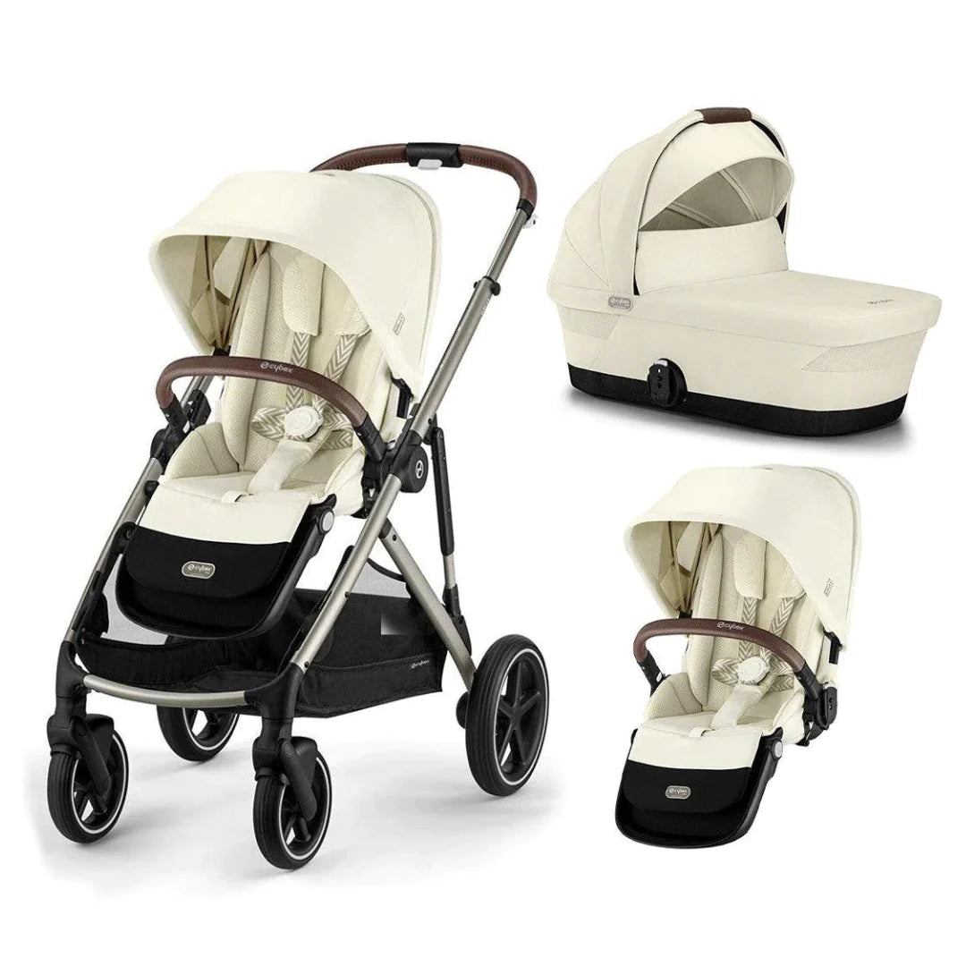 Cybex Gazelle Double Pushchair - Seashell Beige/Taupe