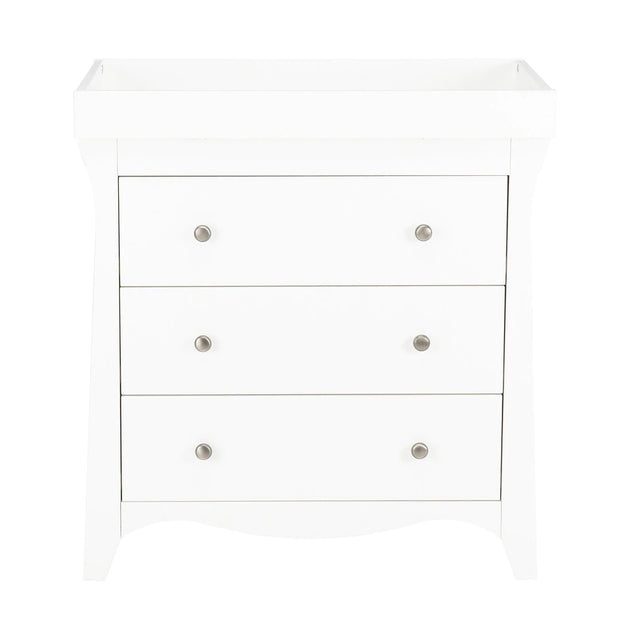 Clara 2 Piece Nursery Furniture Set (Cot Bed & Dresser) - White
