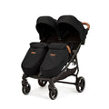 Ickle Bubba Venus Max Twin Double Stroller - Black/Tan