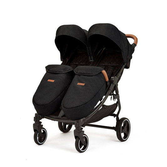 Ickle Bubba Venus Max Twin Double Stroller - Black/Tan