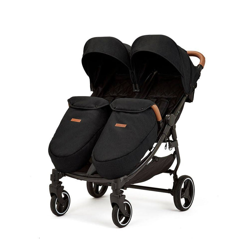 Ickle Bubba Venus Max Twin Double Stroller - Black/Tan