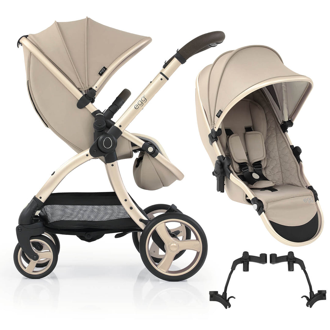 Egg 3 Tandem Stroller - Feather (Champagne Frame)