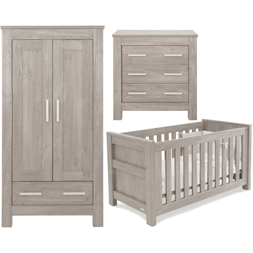 Babystyle Bordeaux 3 Piece Room Set - Ash + FREE SPRING MATTRESS