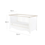 CuddleCo Clara Cot Bed - White & Ash